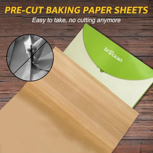 200Pcs 12x16In Unbleached Parchment Paper Sheets Precut Heavy Duty Flat Kitchen Baking Supplies Paper Non-Stick,Non-Toxic Cooking Paper for Air Fryer, Steaming, Oven Make Cup Cake Bread Cookie - color: 200 Pack, size: 12" x 16" Half Sheet Pan