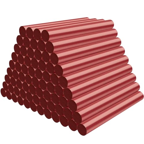 72 Pack Wine Red Hot Glue Sticks Bulk, 4" Long x 0.43" Dia Dent Repair Tool EVA Colored Hot Melt Adhesive for Car DIY Art Craft General Repairs - color: Red, size: 0.43x4 inch/72 Pack