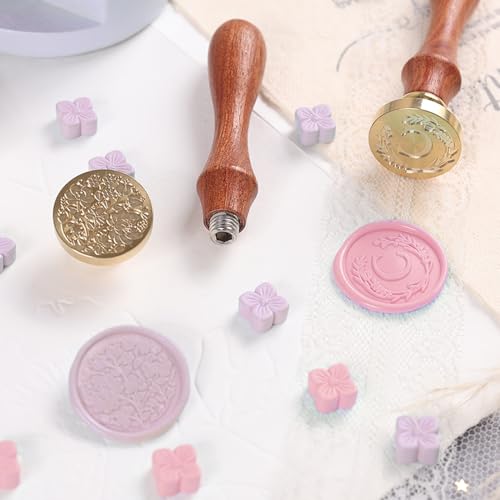 Initial Letter Alphabet C Sealing Wax Stamp with Flower Wax Stamp for Wedding Invitation Gift Wrap Envelopes Christmas Card - style: Initial C