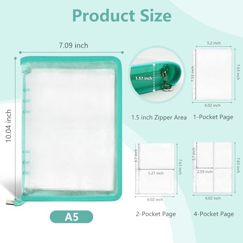 A5 Sticker Storage Organizer Binder Collecting Book Album, Cyan - color: Cyan