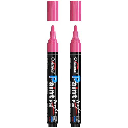 Overseas 2 Pack Pink Acrylic Paint Pens Permanent Markers, Medium Tip - color: Pink