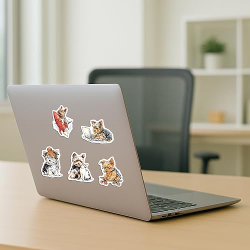 100 PCS Yorkie Stickers Pack – Waterproof Dog Decals for Water Bottles, Laptops, Phones, Notebook, Cars – Cool Vibrant Graphics for Yorkie Enthusiast - color: Yorkie