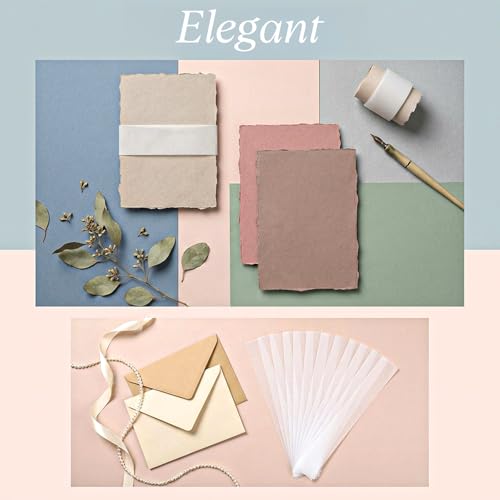 150 Pcs Vellum Jackets for 5x7 Invitations, Clear Invitation Belly Bands, Belly Bands for Wedding Invitations for Wedding Invitation Accessories, Envelopes, Decorative Card, Gift Wraps