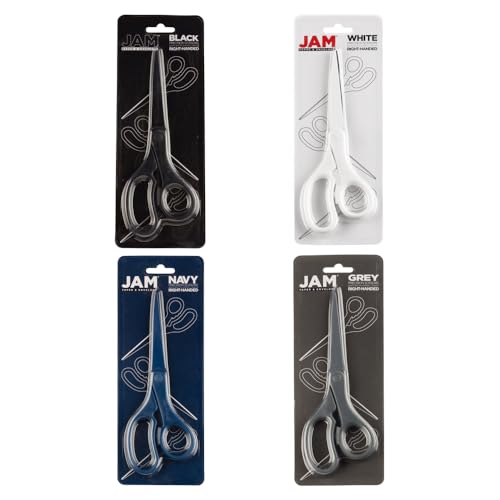 JAM PAPER Multi-Purpose Precision Scissors Set - 8 Inch - Business Assortment - Ergonomic Handle & Stainless Steel Blades - 4/Pack - color: Business Assortment, size: Standard (8 Inch)