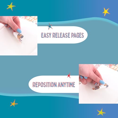 Winged Unicorns Reusable Blank Sticker Collecting Album Storage Book Organizer w 28 Silicone-Coated Easy-Release Pages - color: Winged Unicorns