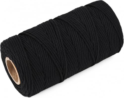 G2PLUS Black String, 2MM 328 Feet Cotton String for Crafts & Bakers - color: Black, size: 2mm x 100m