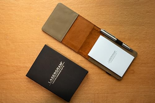 LaserGram Mini Padfolio with Notepad and Pen, Monarch Butterfly, Personalized Engraving Included (Light Brown) - color: Light Brown