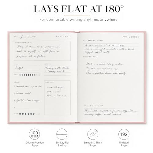 &And Per Se Wellness Journal, Self Care & Daily Journal for Women, Mental Health Planner with Habit Tracker, Diet & Goals, Undated, Gift-Ready (Pale Pink) - color: D-Pale Pink, size: 6.5 x 8 Inch