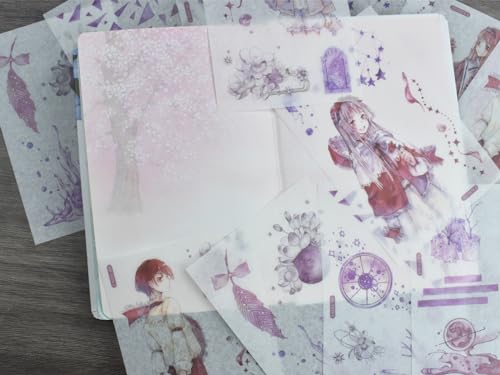 12 Sheets Aesthetic Ephemera Scrapbook Supplies DIY Decorative Stickers for Scrapbooking Arts Crafts Journaling Art Project Diary Desk Water Bottles Birthday Gift Greeting Cards Scrapbook - color: V