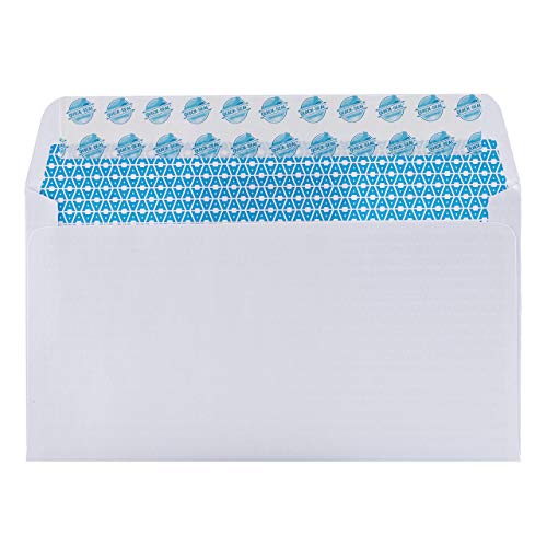 Aimoh #6 3/4 Small Envelopes Self Seal Security Envelopes No Window 1800Ct | No Window, EnveGuard, Security Tint, 3-5/8 x 6-1/2 In, 24 lb Paper, White, 1800 Count, Quick-Seal Closure (34300) - size: 1800 Ct.