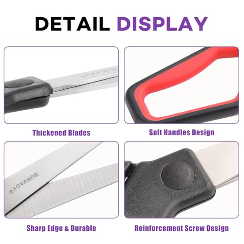 BURVAGY 30 Pack 8" Scissors All Purpose, Heavy Duty Scissors for Office - color: 30pack