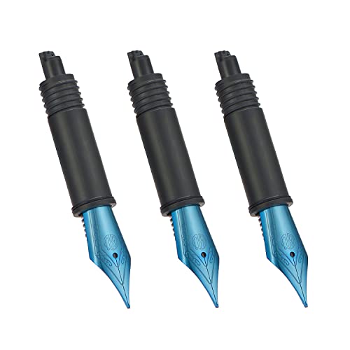 Set of 3 Hongdian Fountain Pen Blue Medium Nibs for Black Forest 1850, 1851, 1861, M2, M1, 1843, 6013, 517D, 517S, 525, 1843 and 920 Series - color: Blue, style: 3 x M