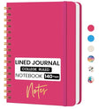 Lined Spiral Journal Notebook, A5 College Ruled Notebook for Note-Taking - color: D-Rose Red