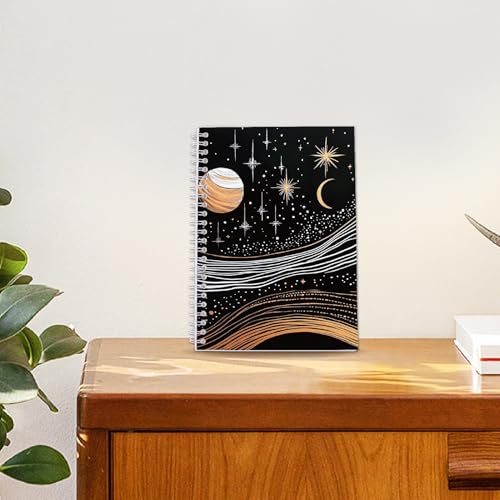 CRASPIRE 40 Sheets Reusable Sticker Book Sticker Holder Album A5 Release Paper Waterproof Planets Star Moon Blank Storage Collecting Organizer with Scraper and Tweezer for Labels Collection Supplies - style: Planet-030