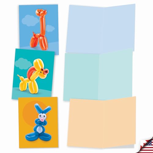 The Best Card Company - 20 Note Cards Blank Assortment (4 x 5.12 Inch) (10 Designs, 2 Each) - Balloon little ones AM7045OCB-B2x10 - style: Balloon Babies