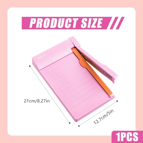 Paper Cutter, Small Paper Trimmer with Safety Guard, Portable Paper Cutter Slider, 8-Sheet Capacity, Guillotine Paper Cutter for Cardstock, Photos, Office, Scrapbooking, School, Studio, Craft