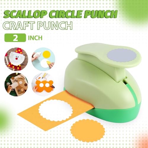 UCEC Scalloped Circle Punch 2"(5 cm) Diameter for Paper Crafts Scrapbooking - color: Scallop, size: 2 Inch