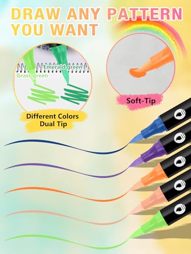 EBANKU 24 Colors Nail Art Pens Set, 3D Nail Polish Pens Quick-Drying Nail Art Markers Acrylic Paint Nail Point Graffiti Dotting Liner Pen No Squeeze Needed - color: 24 Colors