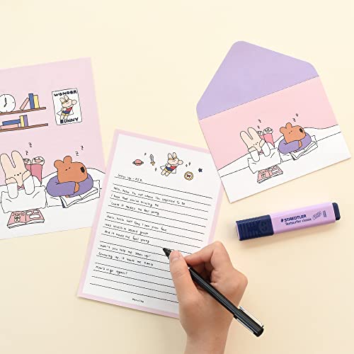 Monolike Happy and Lucky Ver.2 Letter Paper and Envelopes Set - 8Type, 32 Letter Paper + 16 Envelopes - color: Happy and Lucky Ver.2