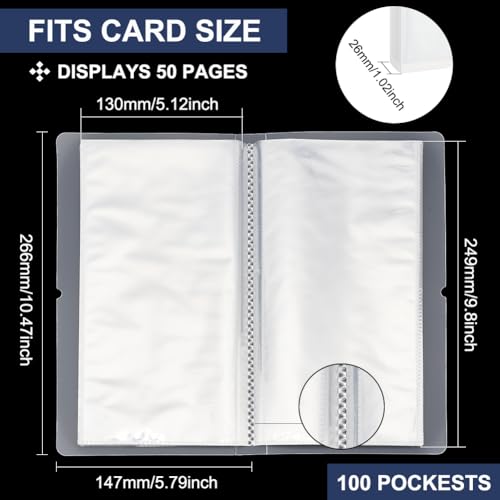 BENECREAT Clear Sticker Organizer Binder Storage Book for Sticker Storage Collecting Album with 50 Pack Double Sided for Planner Scrapbook, Journal Stickers Collection - size: 10x5 Inch