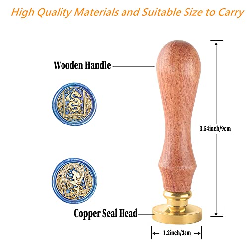Wax Seal Stamp, 6pcs Brass Heads & Rosewood Handle, Starry Animal Kit for Invitations, Art, DIY Crafts - style: Starry Animal Wax Seal Stamp Set 1