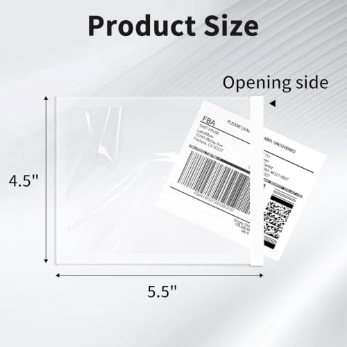 9527 Product 4.5" x 5.5" Clear Adhesive Top Loading Packing List/Shipping Label Envelopes (200 Pack) - size: 4.5" x 5.5" | 200 pack