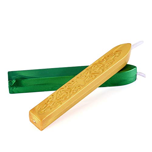 Yoption 5Pcs Christmas Sealing Wax Sticks with Wicks for Wax Seal Stamp | Embossed Pattern Wax Sticks for Wedding Invitation, Christmas Card, Envelope, Snail Mail, Wine Package, Gift Wrapping - color: 5 Colors 3