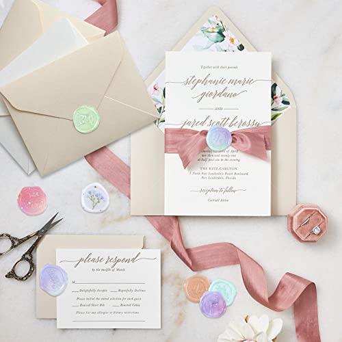 SHANGRLA 72 PCS Premade Floral Wax Seal Stickers, Wedding Envelope Seals - style: Floral