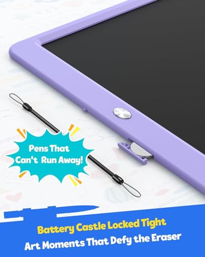 TEKFUN 12" LCD Writing Tablet for Kids Ages 3–8, Fun Drawing Tablet for Creative Play, Reusable Doodle Board for Boys & Girls, Great for Imagination, Travel & Everyday Fun (Purple) - color: Purple, size: 12 Inch