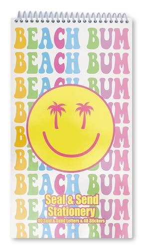 iscream Fold and Send Girls Stationery Card Pad with Seals - Beach Bum - color: Beach Bum