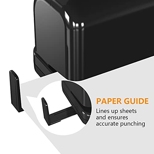 Electric 2 Hole Punch,VEYETTE Black Hole Punch,Punches Up to of 12-15 Sheets Paper, AC or Battery