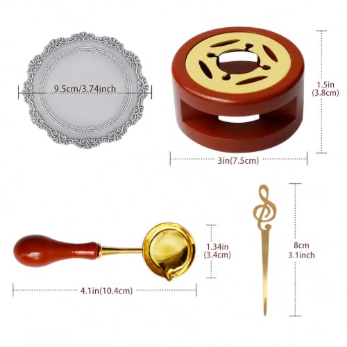 4-Piece Wax Seal Kit with Wooden Furnace, Spoon, Stirrer & Silicone Pad