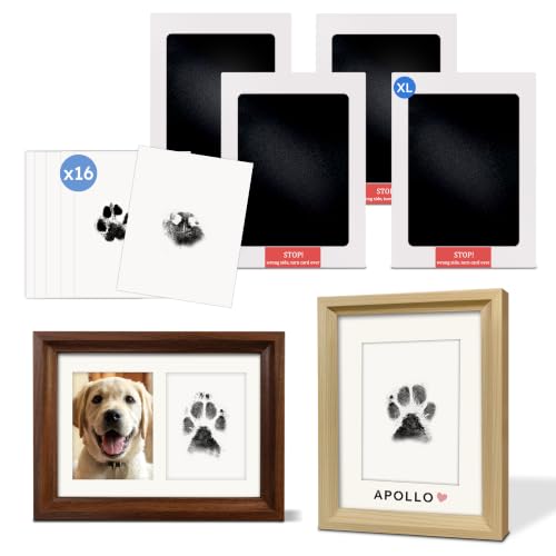 MYPAWLETS Pet Pawprint Ink Pads & Frames Kit,Dog Nose Print,4 Pack XL - size: 4 Packs-Large