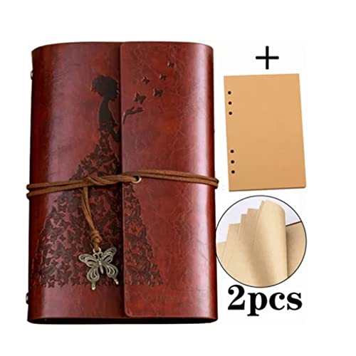 Jwthee Leather Journal for Women Men, Refillable Travelers Notebook, Blank Journals for Writing Drawing, Vintage Sketchbook, Travel Diary, PU Leather Journal Notebook