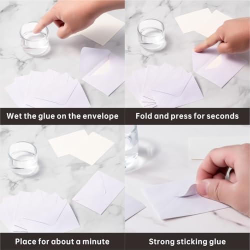 100 Pack 4 x 2.75" Mini Envelopes 120GSM Gift Card White Envelopes Bulk Small Paper Gift Card Sleeves Greeting Card Business Card Brown Tiny Envelope Pockets for Card & Invitation - color: White-100