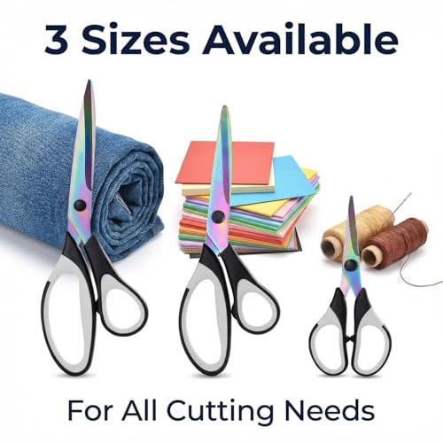 Craft Scissors All Purpose Heavy Duty,Black White,3 Pack - color: Black White