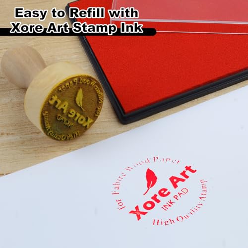 5"x4'' Large Ink Pad Washable Stamp Ink Pad for Baby Footprint Handprint with 30ml Premium Refill Ink (Red) - color: Red
