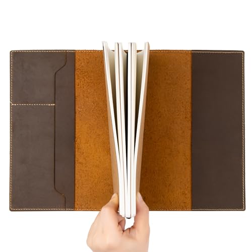 WANDERINGS A5 Size Travelers Notebook with Pockets - 6" x 8.5" (15 x 22cm) - Refillable Travelers Journal - Beautifully Handcrafted, Premium Leather Journal, Includes 120 GSM Blank Inserts - color: Brown