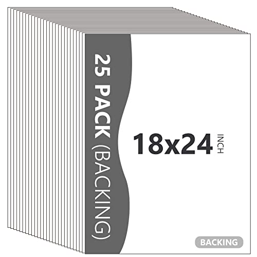 25 Pack Backing Boards, 18x24 Uncut White Mats Matboards - size: 18x24