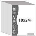 25 Pack Backing Boards, 18x24 Uncut White Mats Matboards - size: 18x24