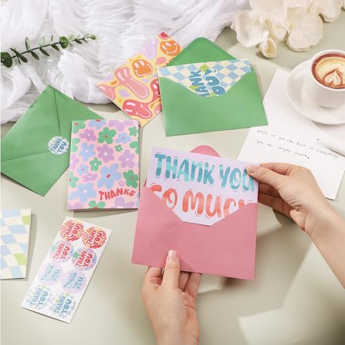 36 Pack Thank You Cards with Envelopes, 4x6 Inch Thank You Card Bulk - style: Deformed Grid