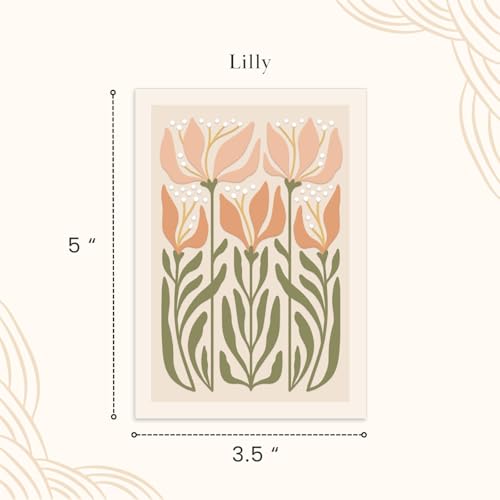 Lady Jayne All Occasion Blank Boxed Note Cards, with Gold-Foil Lined Envelopes and Embossed Details – 5” x 3.5” each, Set of 12 Cards – Flower Market Lily (80911) - color: Lily
