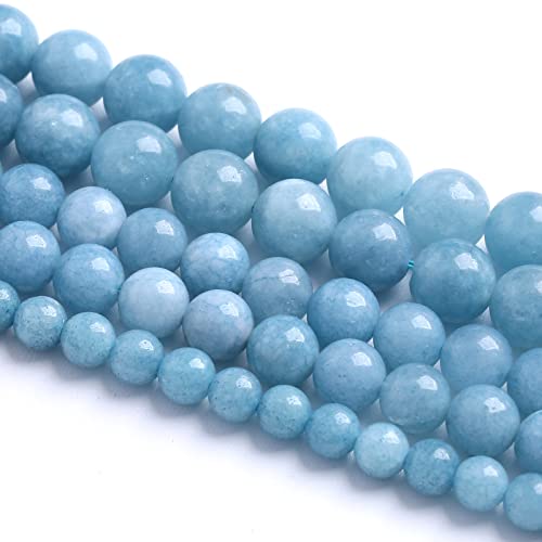 6MM 60PCS Blue Aquamarine Jade Loose Beads for Jewelry Making DIY Bracelet - color: Aquamarine Jade, size: 6mm