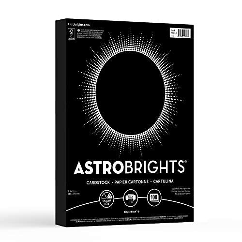 Astrobrights Color Cardstock, 65 lb Cover Weight, 8.5 x 11, Eclipse Black, 100/Pack - size: 100 Sheet (Pack of 1)