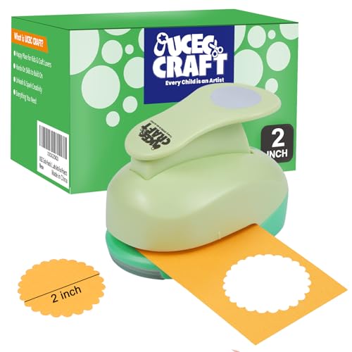 UCEC Scalloped Circle Punch 2"(5 cm) Diameter for Paper Crafts Scrapbooking - color: Scallop, size: 2 Inch