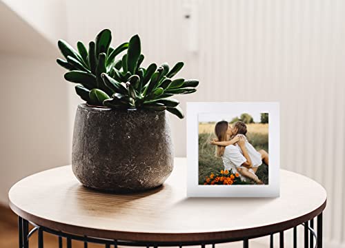 5x5 White Picture Frames Set of 2, Square Solid Wood Photo Frame for Tabletop or Wall Mounting - color: White, size: 5X5(2pcs)