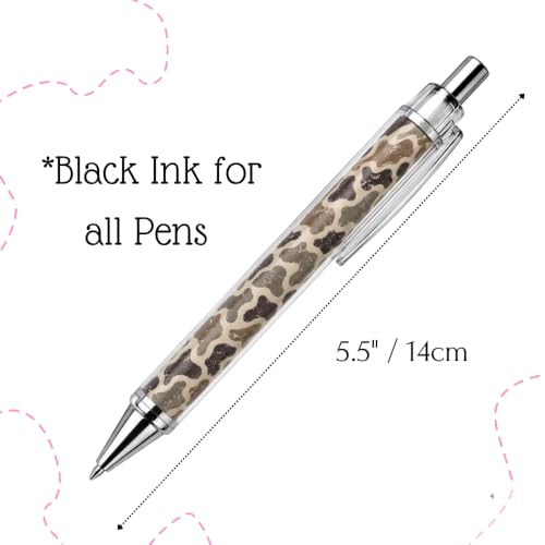 6PC Camouflage Pens Bulk Gift Set Camo Military Army Themed Retired Armies Writing Pen Office Desk Journal Planner Accessories Supplies Party Favor Bag Fillers Appreciation Gifts for Men Women Adults - style: Camouflage