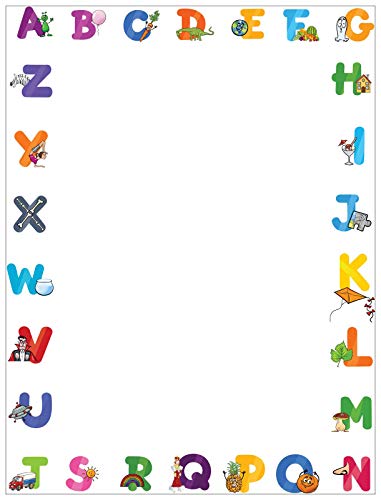 Stonehouse Collection Alphabet Letterhead, 8.5" x 11", 60 Sheets | Ideal for Home, Office & Classroom. Premium 60lb Matte Paper, 92 Brightness for Vivid Color Printing, USA Made - color: Letters