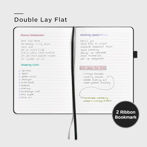 &And Per Se Lined Journal and Pen Set, A5 Leather Journal Stationery Set, 160 Pages 100GSM Thick Paper, Notebook Gift Set (Black) - color: Black