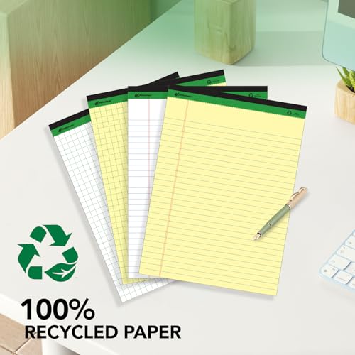 KAISA Yellow Legal Pads 12 pads 600 Sheets 8.5"x14" Writing Pads Recycled Paper 8.5"x14" Wide Ruled Lined Paper Perforated 50 sheets Hard Back Notepads Large Legal Pad Writing Tablet Canary For Office Supplies (Canary 12pads) - color: Canary 12pad, size: